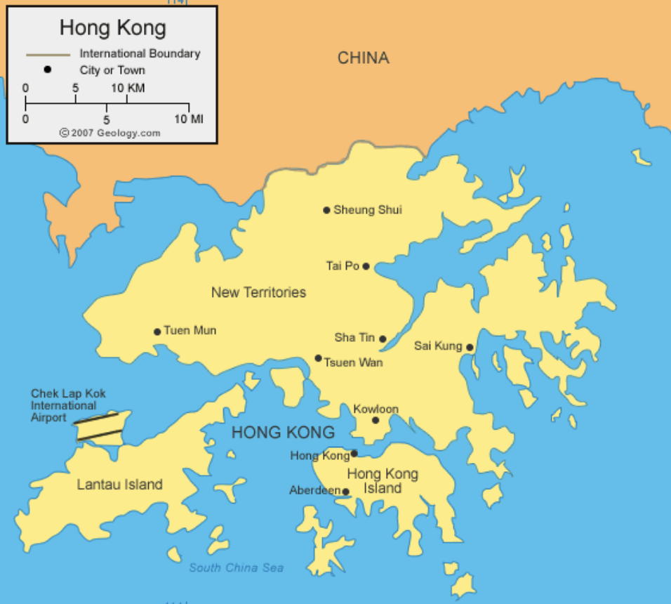 Hong Kong Map ajourneylife